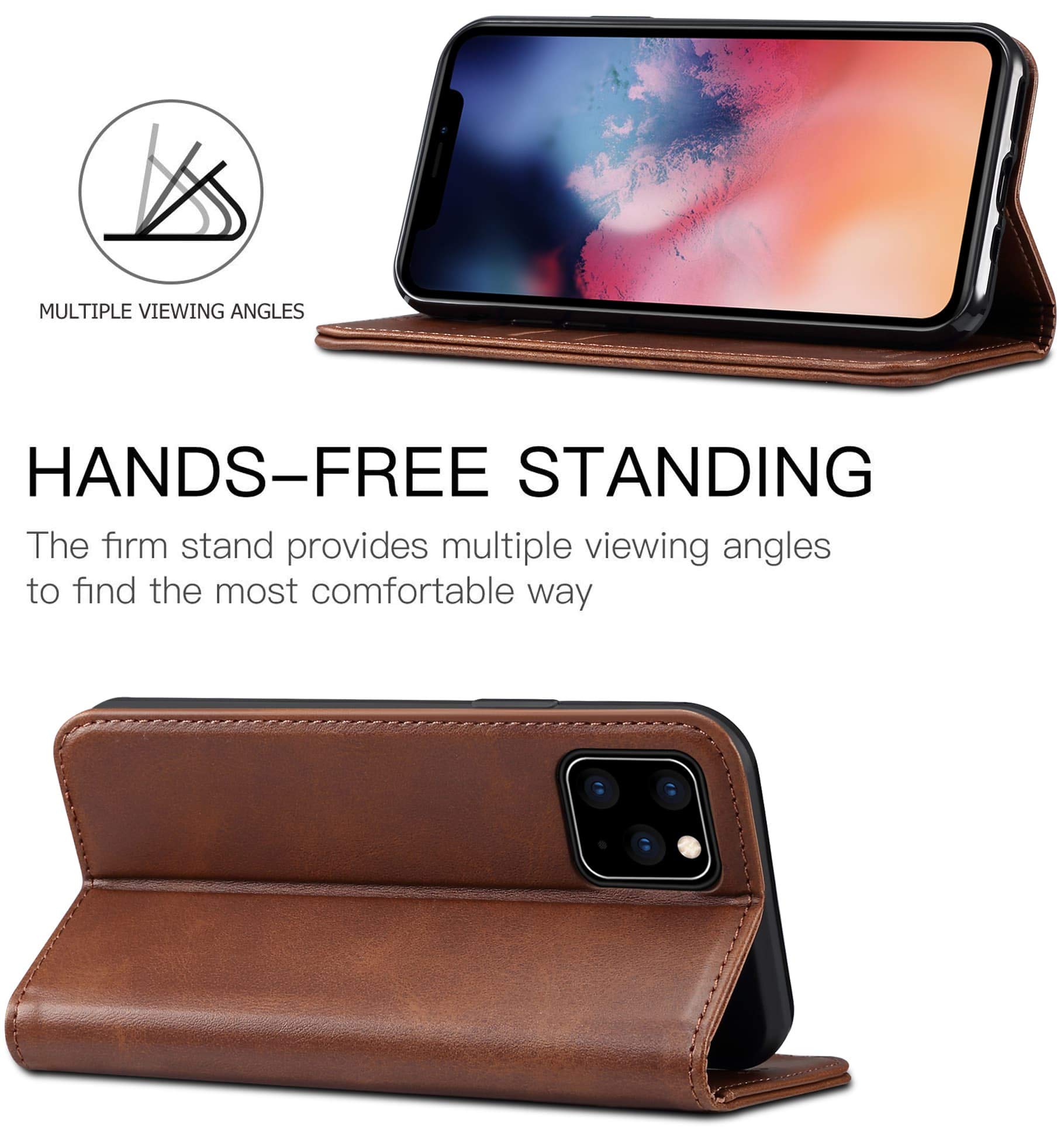 SINIANL iPhone 11 Pro Max Case, Leather Wallet Case with