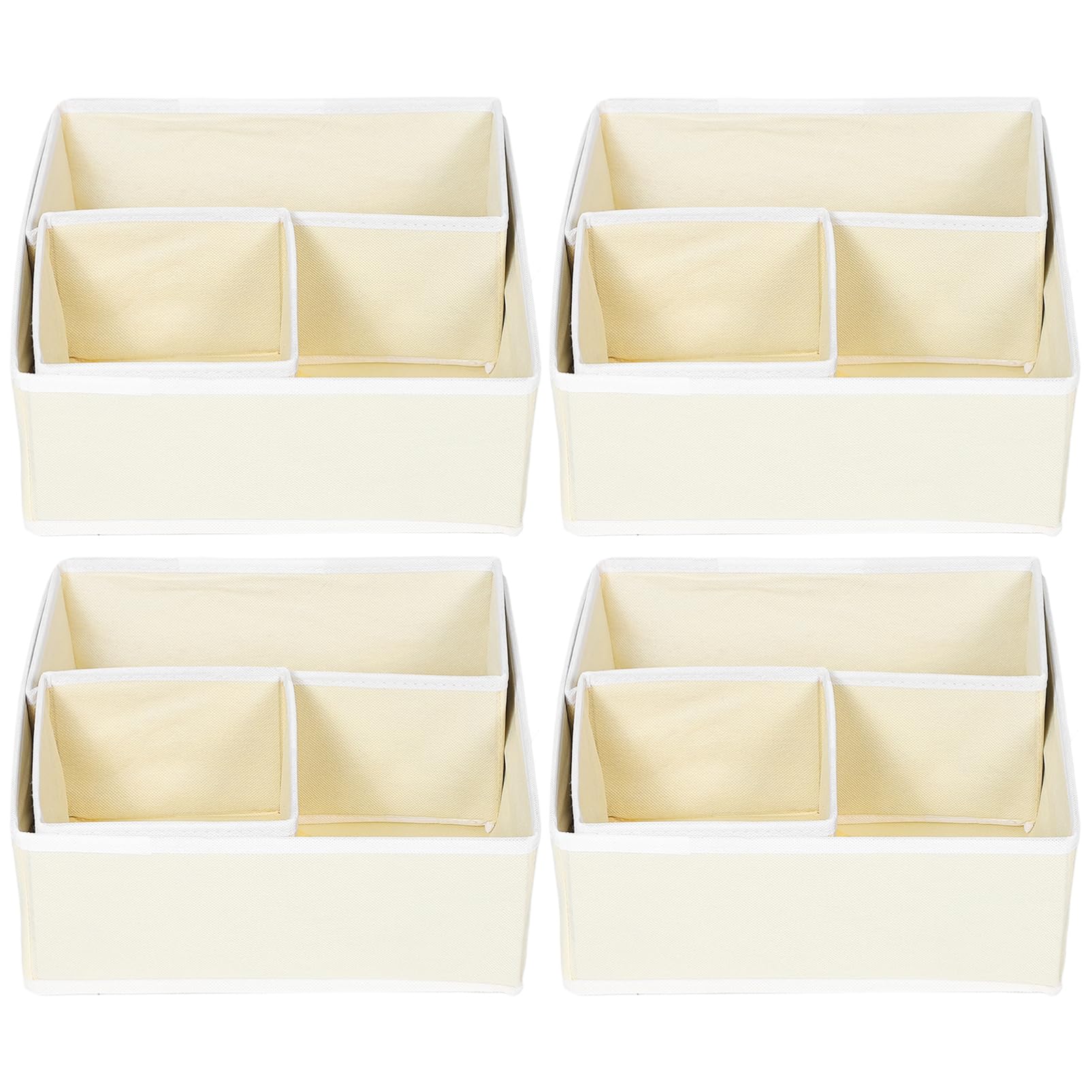 Caja Organizadora de Calcetines de 12 Piezas, Beige, No Tejida | Diseño Tipo Cajón, Gran Capacidad, para Guardar Ropa Interior y Mantener Orden en Armarios