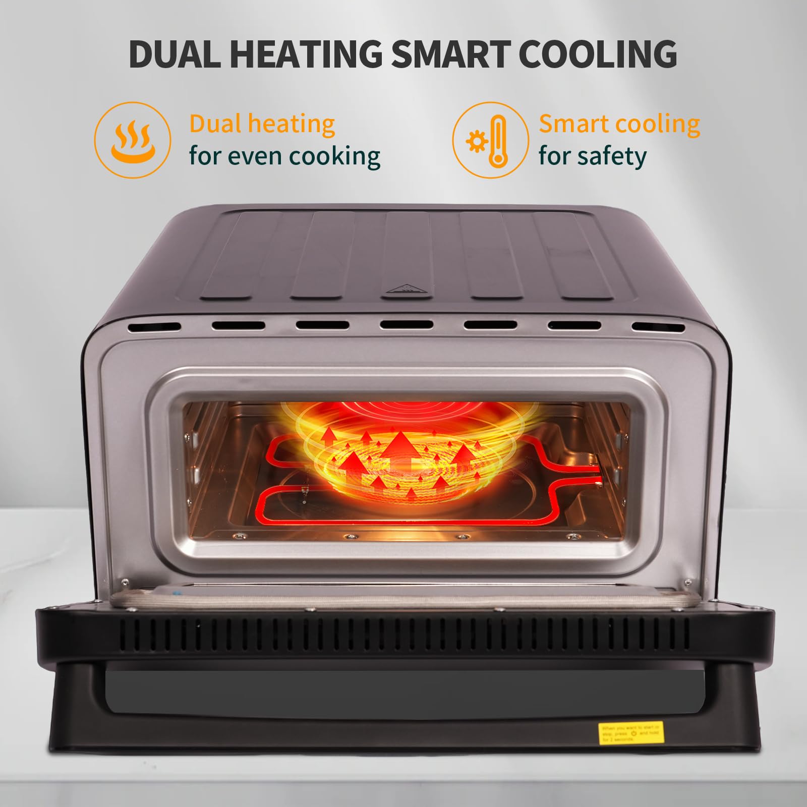 Four à Pizza électrique | Four à Pizza en Acier Inoxydable écran Tactile, Cuisson à 430°C max avec Pelle à Pizza Coupe Pizza Pierre à Pizza, 2200W max Pizzas de 3 min sans Retourner économie D'énergie