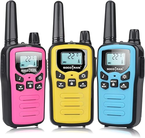 Walkie Talkies Recargable para Adultos Niños Paquete de 3 Radios de Largo Alcance 2Way con Cable de Carga USB Linterna VOX FRS Walky Talky para