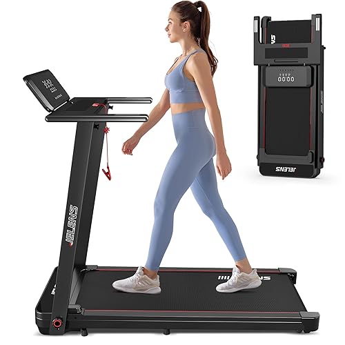 Treadmill with Desk Workstation, Walking Treadmill Pad, Portable Desk Treadmills for Home Small, Foldable Walking Pad with Handle Bar - Black