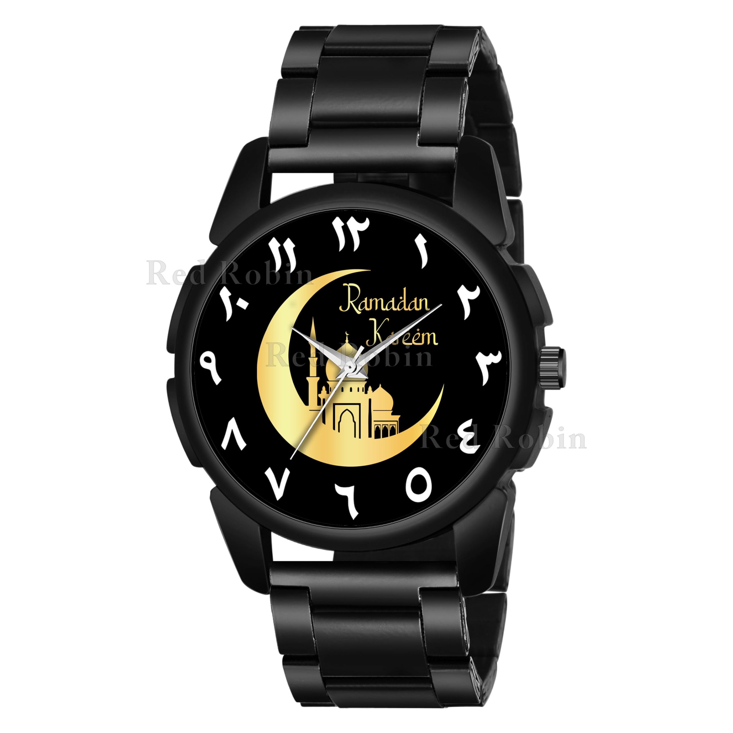 Talgo Analog Ramadan Design Black Dial Stylish Black Silicone Strap Wrist Watch for Muslim Men and Boys, Pack of 1 - RAMADAN-J16-BLK-CDBLK (B0CXMB9489) Amazon Price History, Amazon Price Tracker