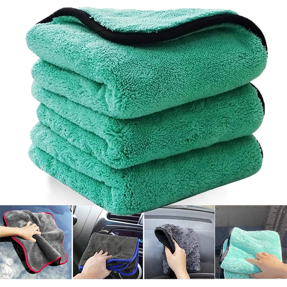 Asciugamano per autolavaggio 1200GSM Car Detailing Asciugamano in microfibra per autolavaggio Pulizia dell'auto Asciugatura Panno per lavaggio automatico Accessori per auto in pezza in microfibra,12