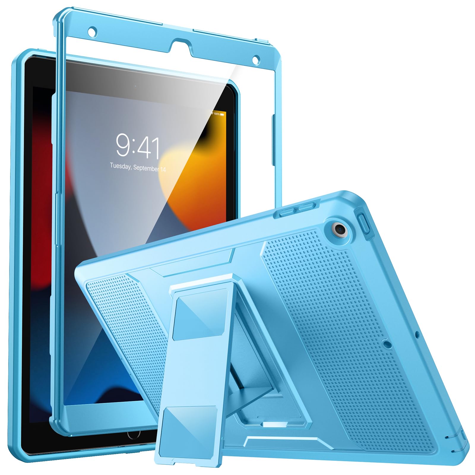 MoKo for iPad 10.2 Inch Case iPad 9th Generation 2021/ iPad 8th Generation 2020/ iPad 7th Generation 2019, [Heavy Duty] Shockproof Full Protective