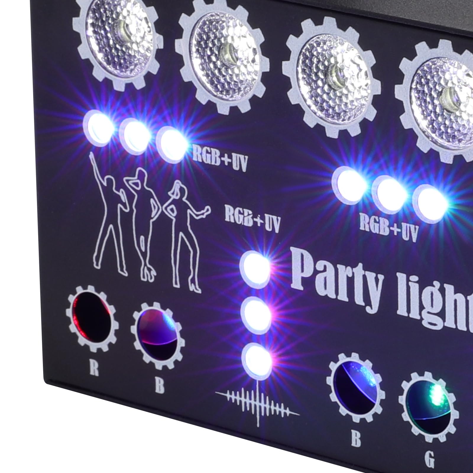 Partylicht Disco Licht LED Partyleuchte Lichteffekte Musikgesteuert DJ Lichter Sprachsteuerung Stroboskop Selbstfahren DMX Fernsteuerung 27 Lumières für Nachtclub KTV Live Show Party