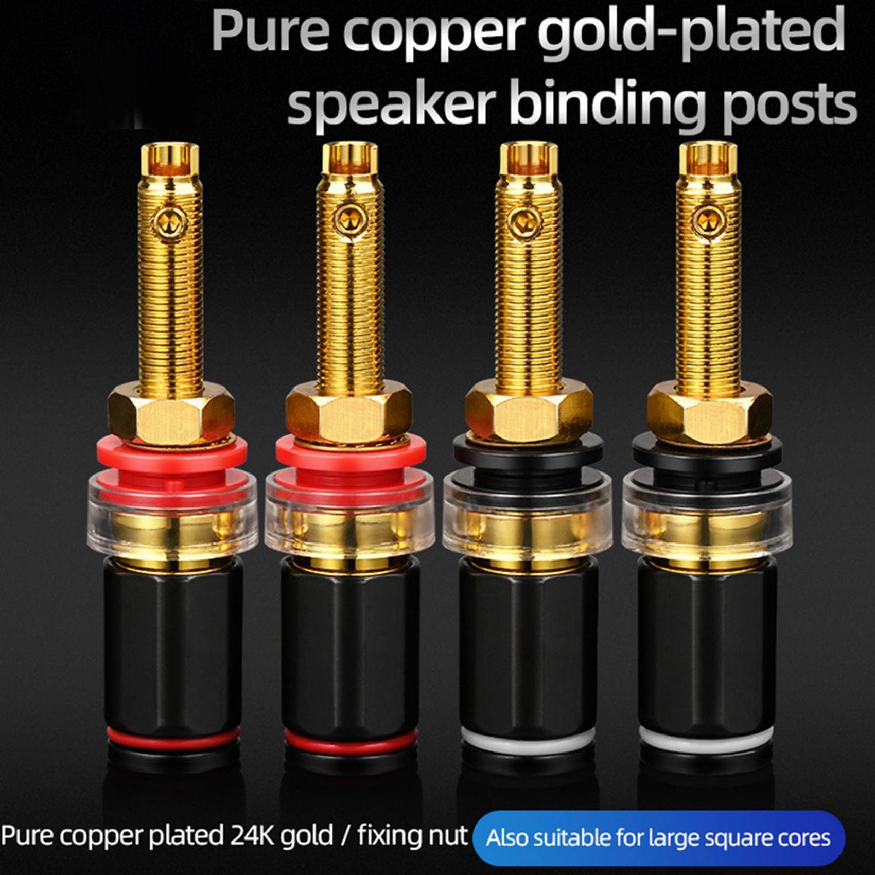 20 PièCes Borne de Liaison de Haut-Parleur Hifi Connecteur D'Amplificateur Plaqué Or en Cuivre Pur pour Prise Banane