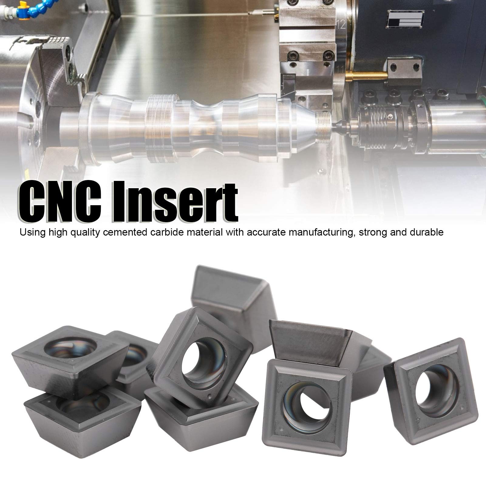 BORDSTRACT Inserto CNC, 10 Piezas SPMG090408‑TG LF6018 Hoja de Herramienta de torneado de Torno de carburo cementado para semiacabado y Acabado