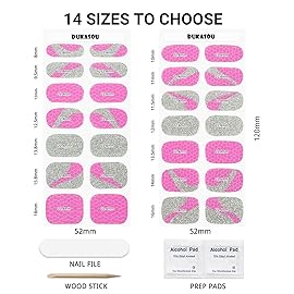 DUKASOU Semi Cured Gel Nail Strips, Cool Girl | 28 PCS Solid Color Gel Nail Strips Works with UV Light, Salon Quality Nails Stickers Full Nails Wraps