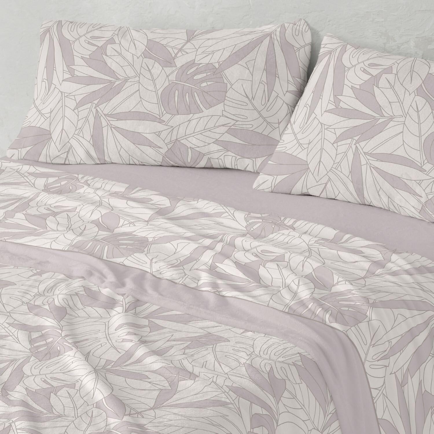 Burrito Blanco Juego de Sábanas Coralina Invierno Poliéster Cama 90 Piedra