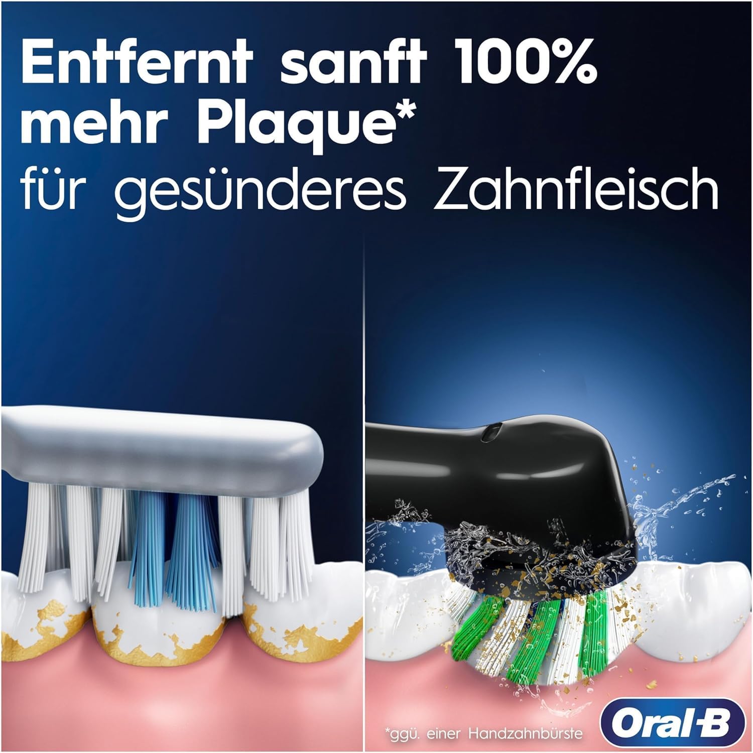 Oral-B Pro 3 3900 Elektrische Zahnbürste/Electric Toothbrush, Doppelpack & 3 Aufsteckbürsten, 3 Putzmodi, 360° Andruckkontrolle für Zahnpflege, Designed by Braun, Geschenk Mann/Frau, White/Black