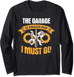 Mechanic Gifts Funny Car Repair The Garage Is Calling Manga Larga