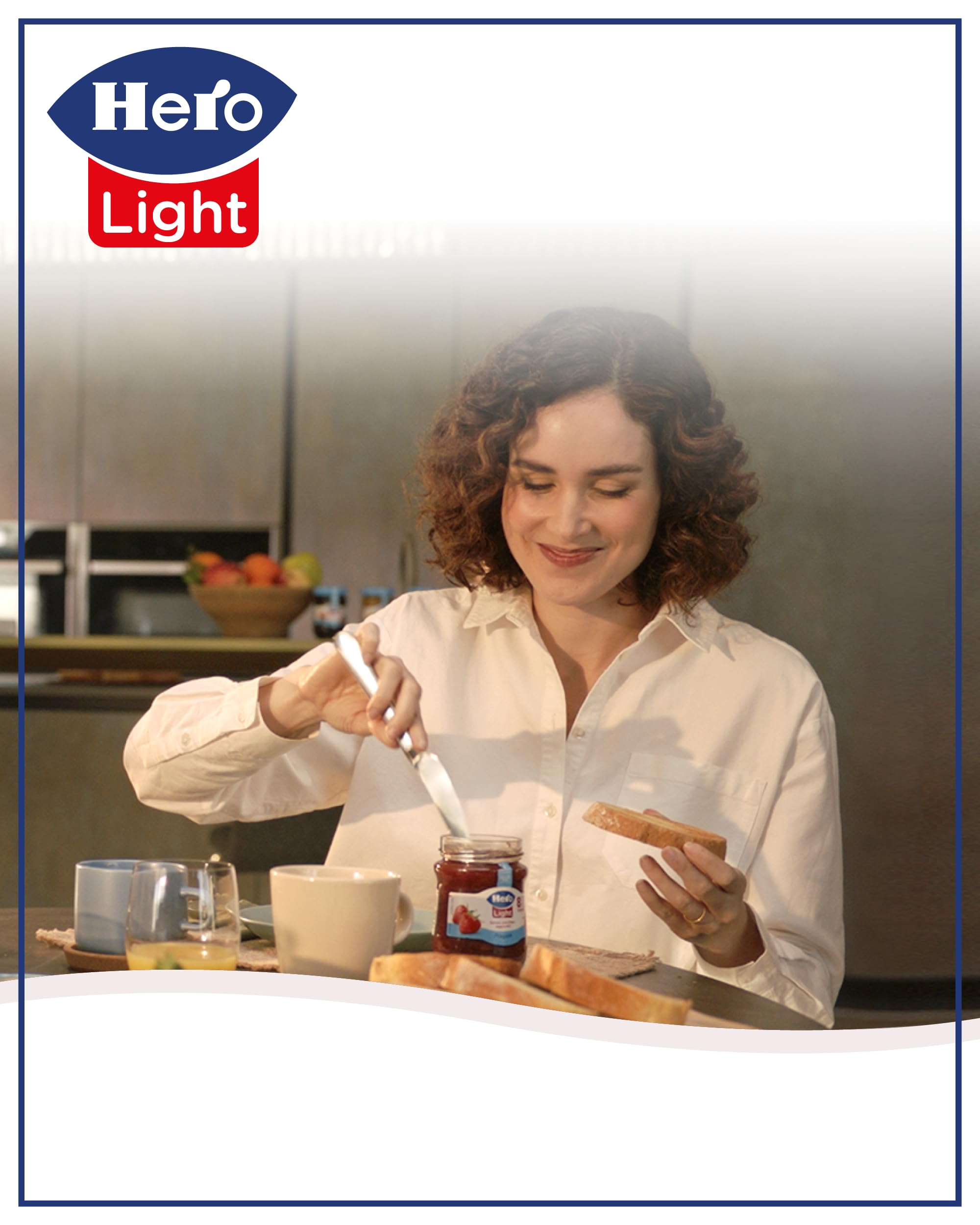 Hero Light Marmellata di Arance Amare Light, 8 Vasetti da 280 gr, Marmellata e Confettura Extra, Frutta di Alta Qualità, senza conservanti e senza coloranti, Pochissime Calorie per Porzione