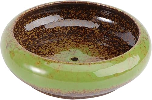 Yardwe Maceta de cerámica blanca decoración de mesa blanca decoración verde cerámica suculenta cuenco suculento macetas redondas grandes poco