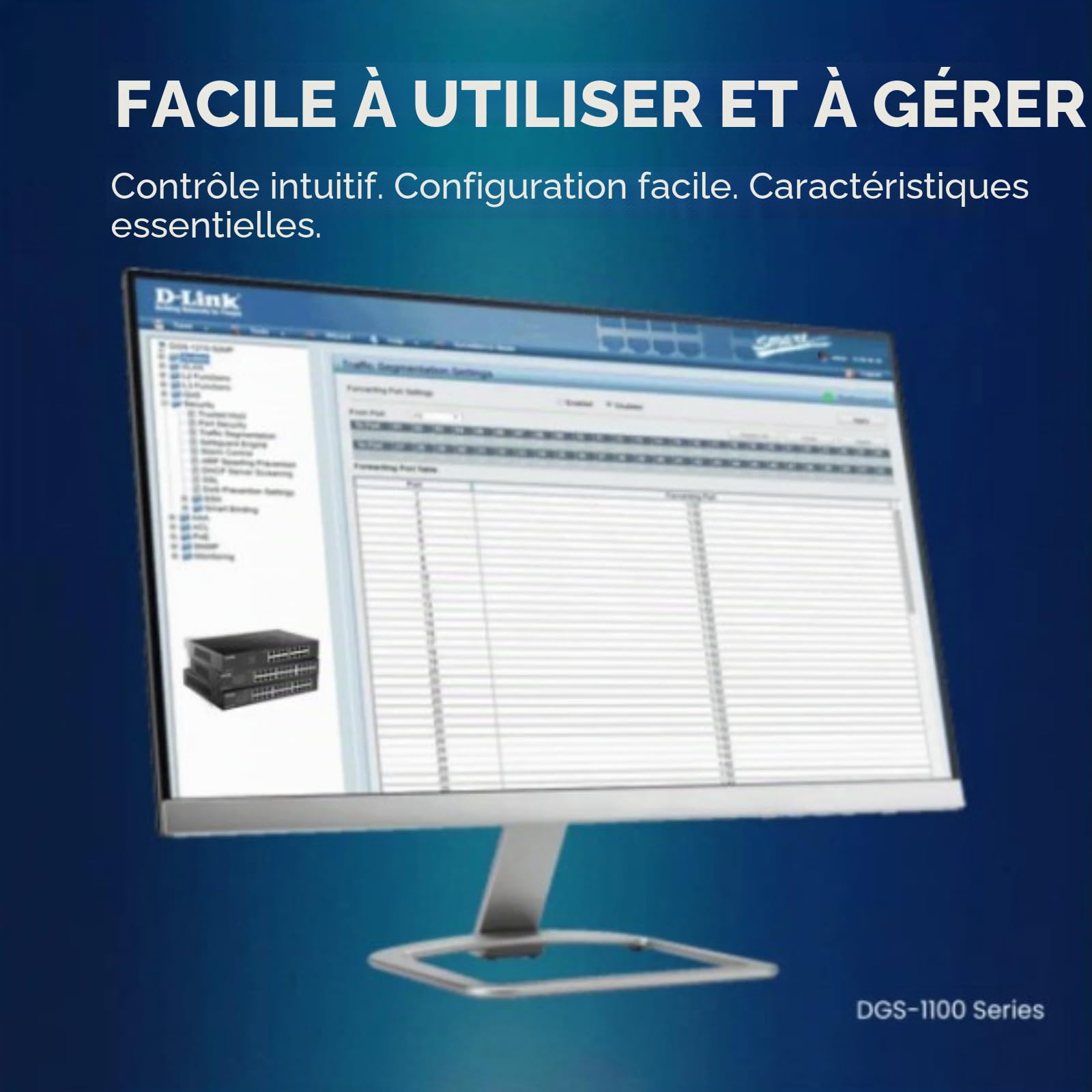 D-Link DGS-1100-24v2 Switch Smart Web Manageable 24 ports Gigabit 10/100/1000mbps - Idéal pour Entreprise Administration et Réseaux Gérés