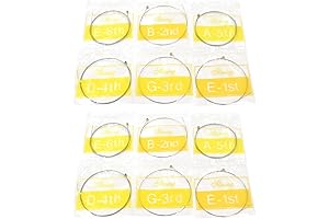 Geesatis 6 Electric Guitar Strings Replacement Silver for Clear and Beautiful Tone