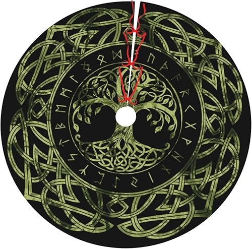 Life of Tree - Alfombra de falda de árbol de Navidad de celtas vikingos de 36 pulgadas, suministros divertidos de decoración de fiesta para Navidad, disponible en Yaxa Costa Rica