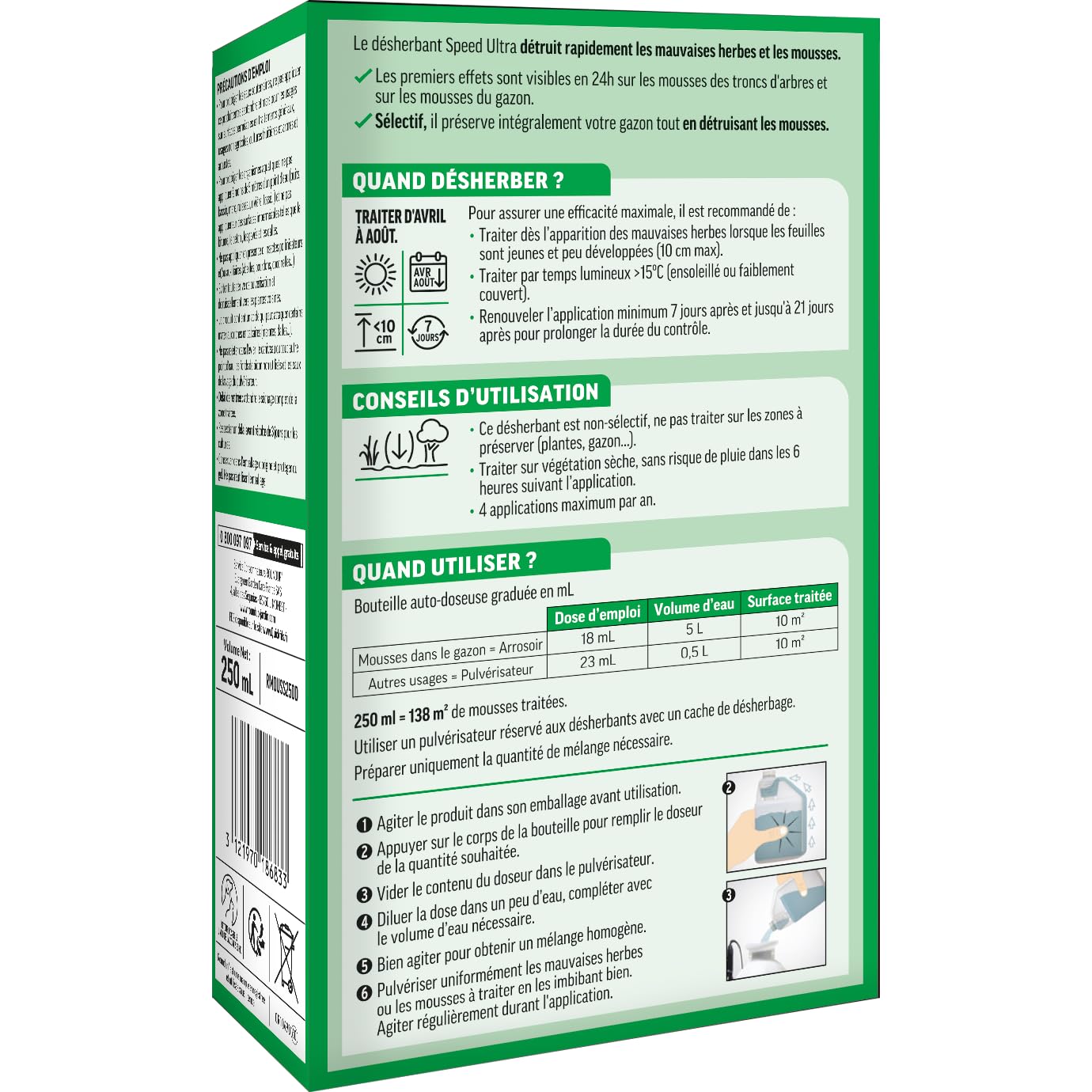 Roundup Anti-mousses gazon troncs d'arbres 250 ml ROUNDUP