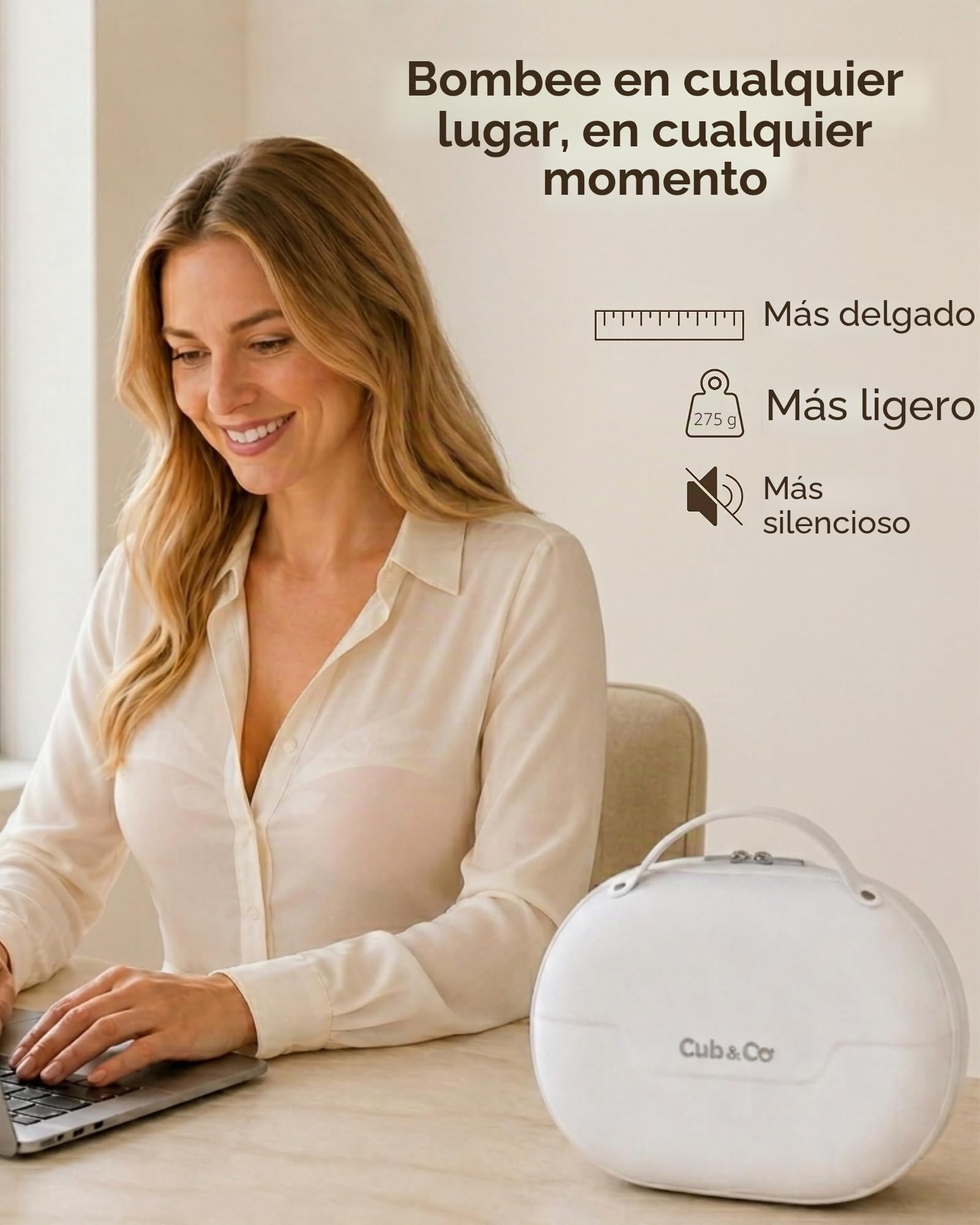 Extractor de leche portátil manos libres, extractor de lactancia eléctrico portátil con múltiples modos de succión, diseño a prueba de fugas, pantalla LED y estuche de viaje, capacidad de 120