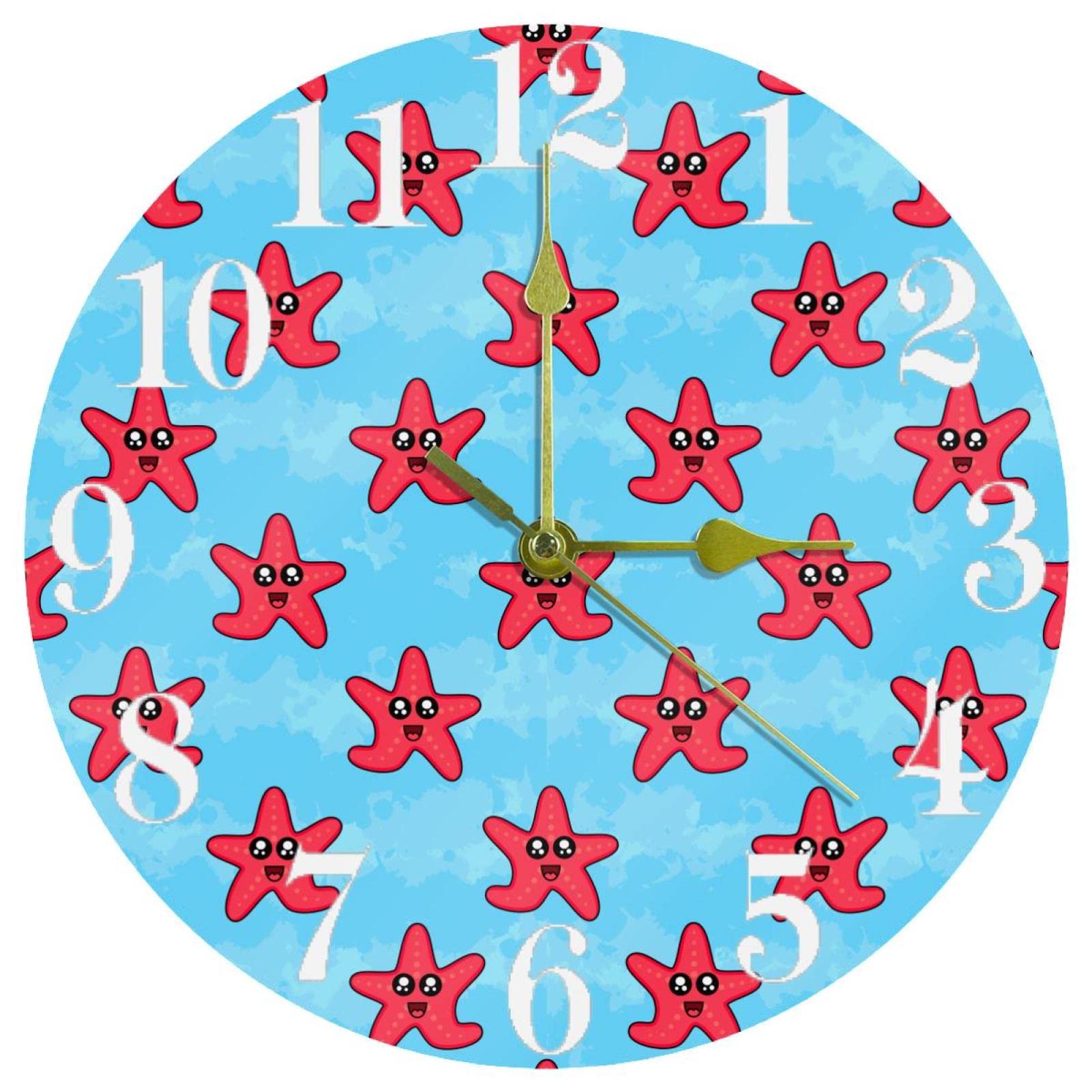 Horloge murale motif étoile de mer Happy Funnt pour décorer votre salon