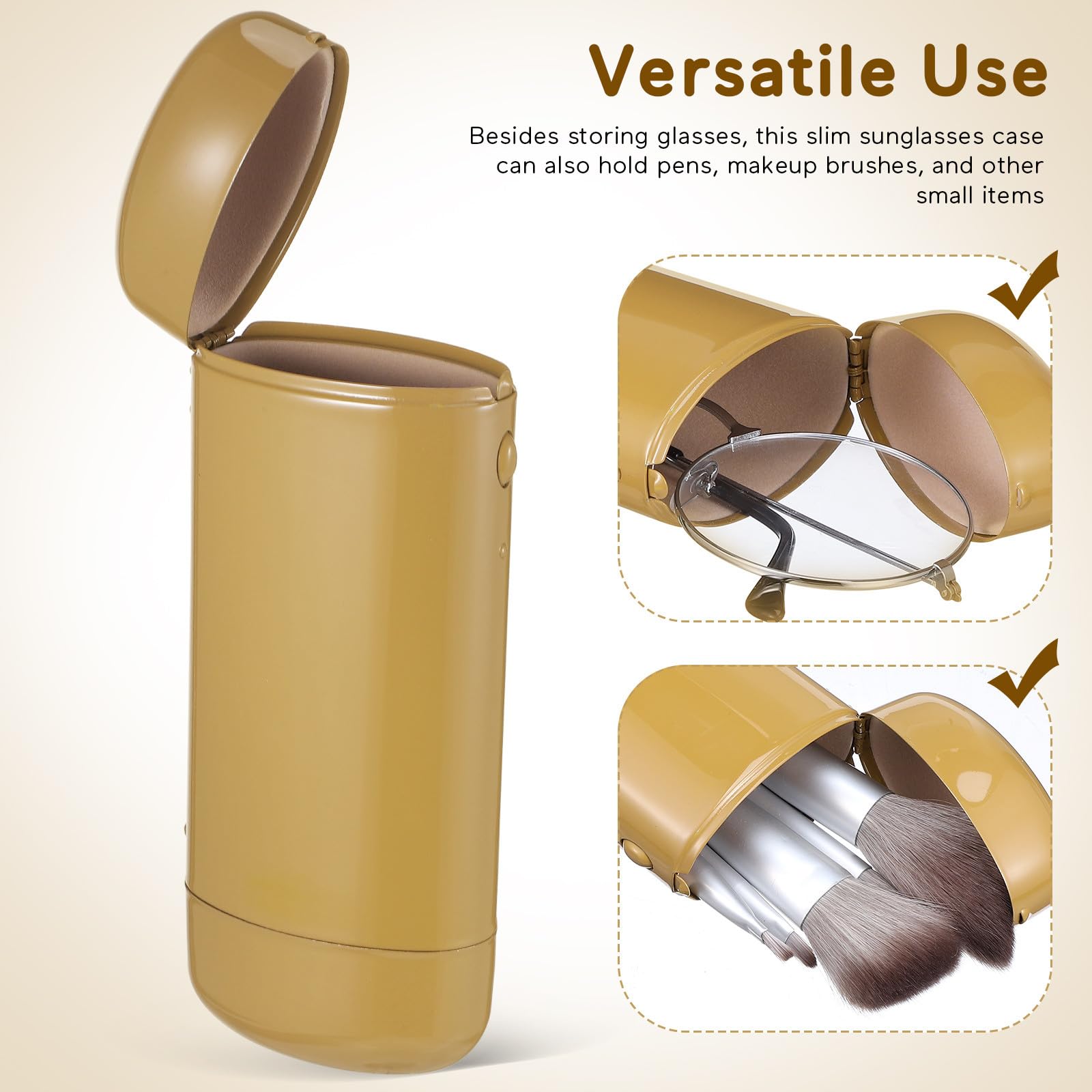 Mikikit Schmales und Elegantes Brillenetui aus Metall Leichtes und Vielseitig Verwendbares Hartschalenetui für Damen und Herren als Tragbares Sonnenbrillenetui