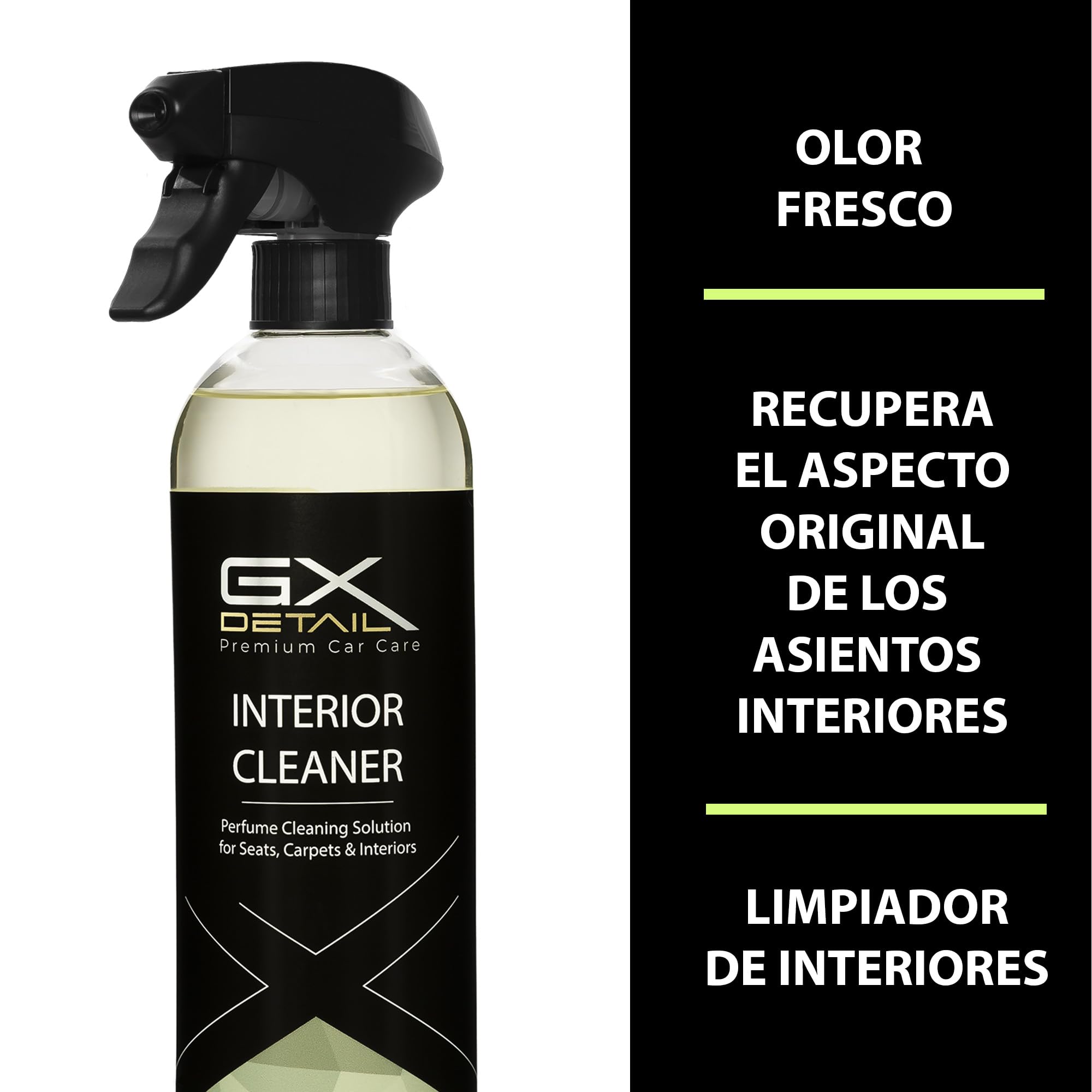 GxDetail Limpia Interiores y Tapicerías para Coche 5 Litro – Elimina Manchas, Suciedad y Olores – Fórmula Potente y Segura para Tela, Cuero y Alfombrillas – Acabado Profesional y Fácil Aplicación