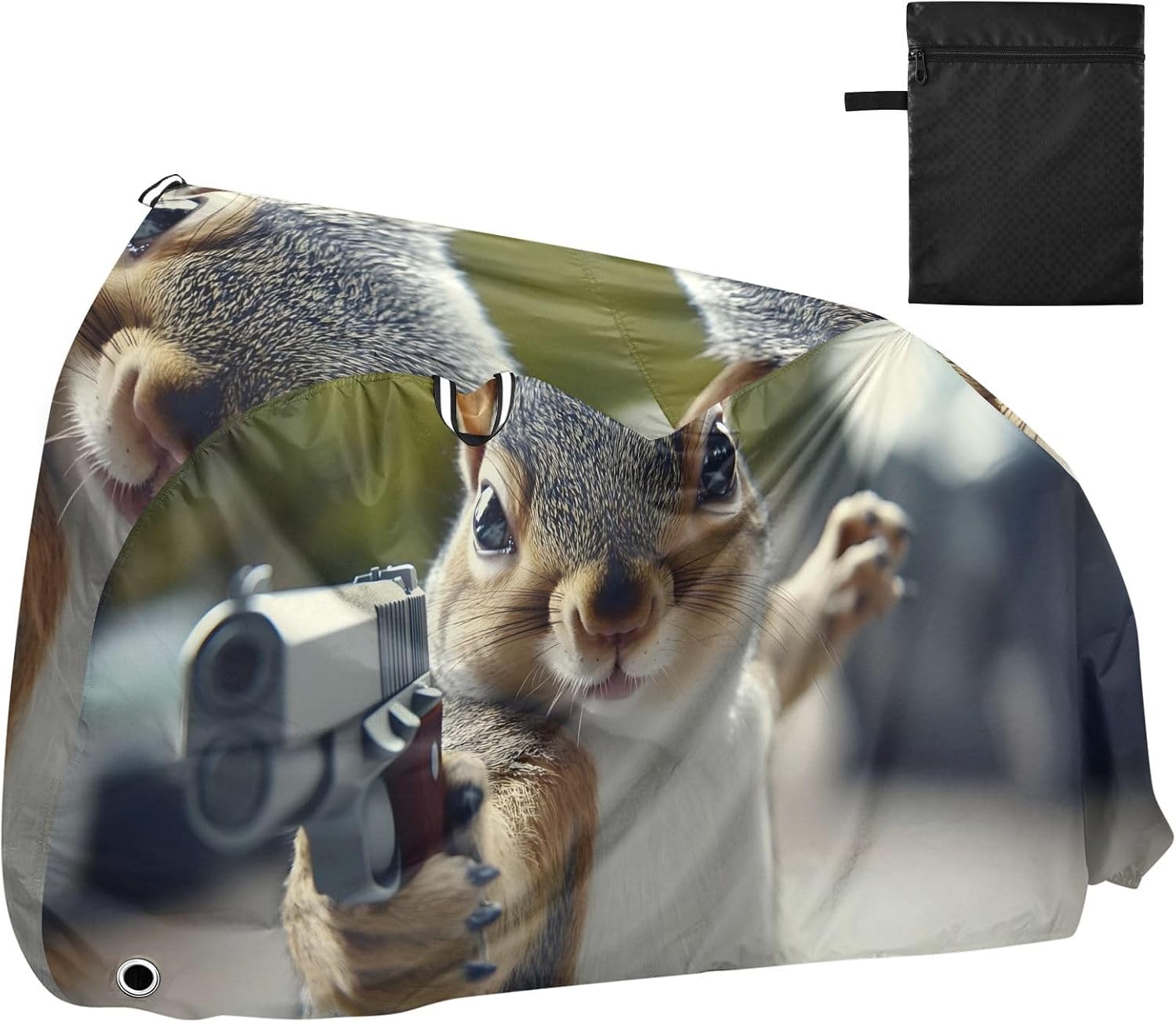 Bike Cover, Squirrel Funny Pose Fashion Design Waterproof Bicycle Cover Rain Sun UV Dust Wind Proof with Lock Hole for Mountain Road Electric Bike