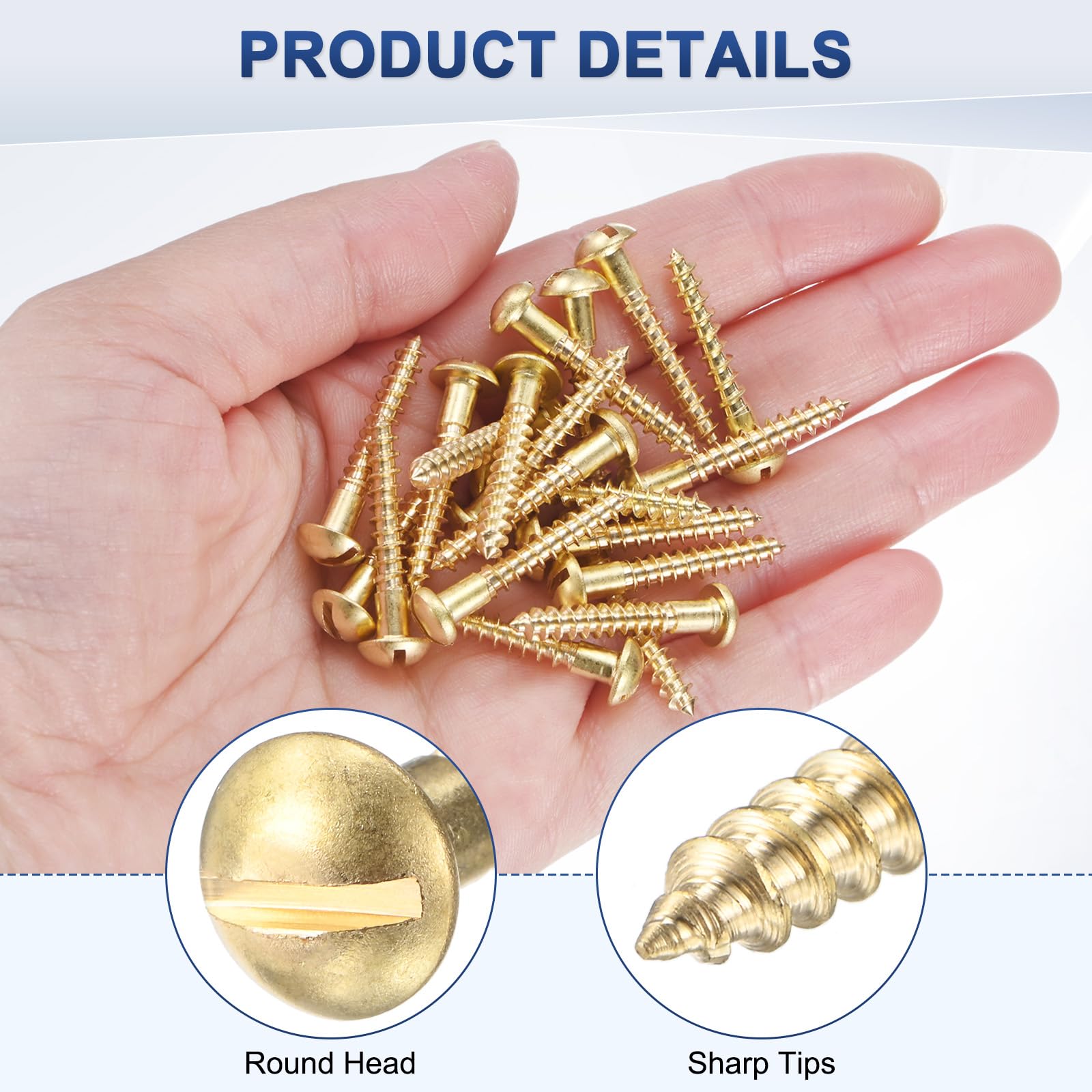 M METERXITY 20-Pack Wood Screws - Image 2