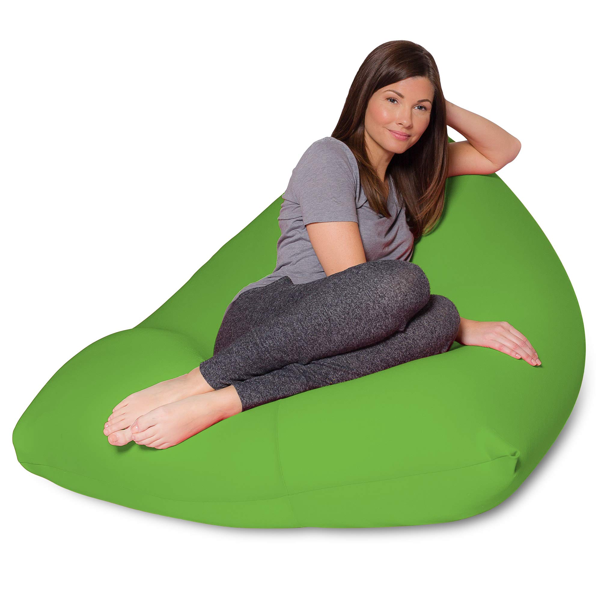 Big Squishy Portable and Stylish Bean Bag Chair, Twist, Lime