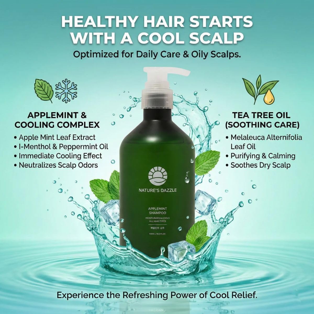 Amazon.com : Nature's Dazzle Applemint Cool Relief Shampoo