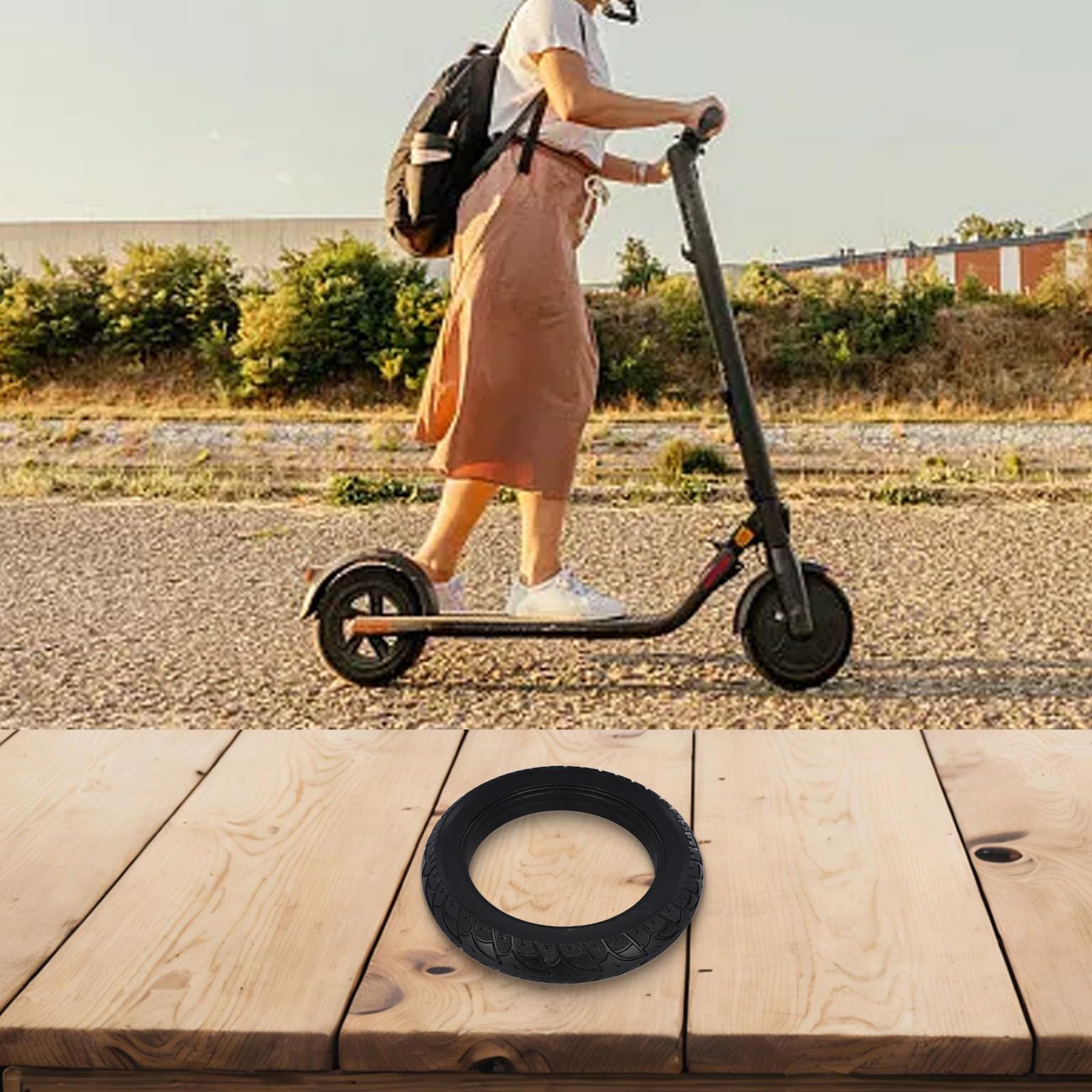 Pneumatici in gomma piena, 12 1/2 x 2 1/4 (57-203), ricambio per bici elettriche e scooter elettrici, pneumatici di ricambio antiforatura in gomma, nero