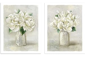 Set of 2 Gold Foil Art Prints 8x10" Unframed Flower Blossom Wall Art