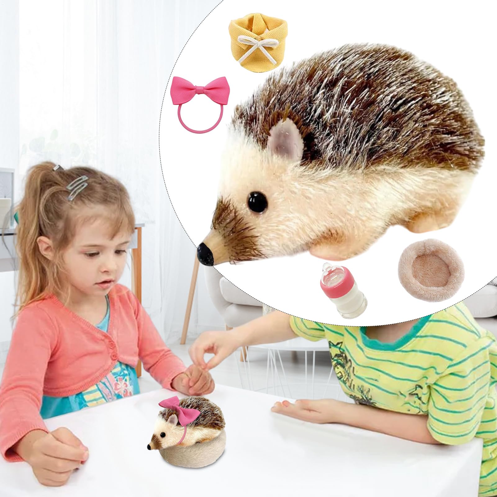 Erizo Pequeño Juguete de Erizo de 13 cm | Modelo Animal Con Almohadilla Para Dormir, Muñeca De Silicona Para Decoración Del Hogar Y Juego Infantil