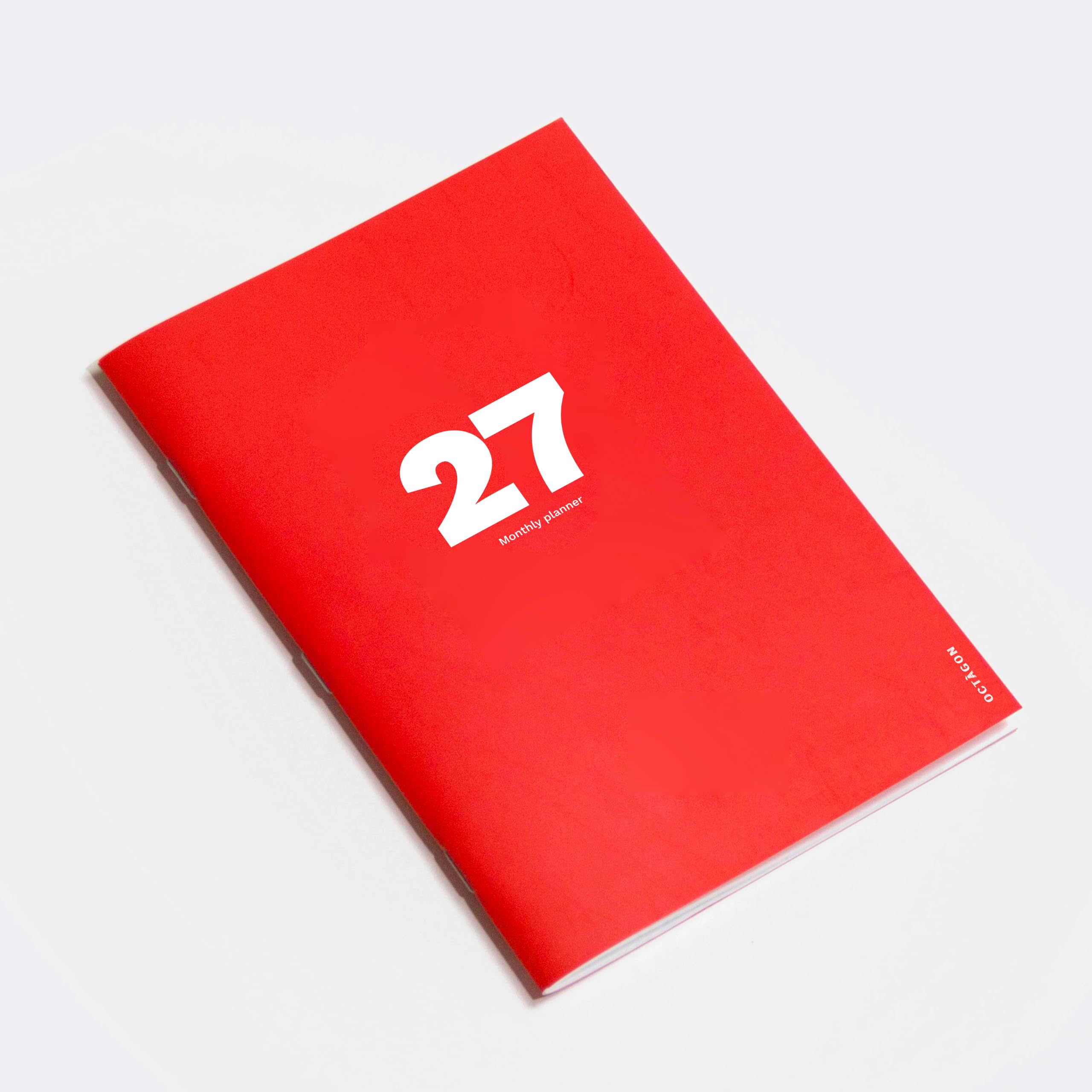 OCTÀGON DESIGN | 2027 Big Monthly Planner | Monthly Planner | 12 Months; January - December 2027 | Octagon's Iconic Monthly Planner | A4 Size | Red | Paperback
