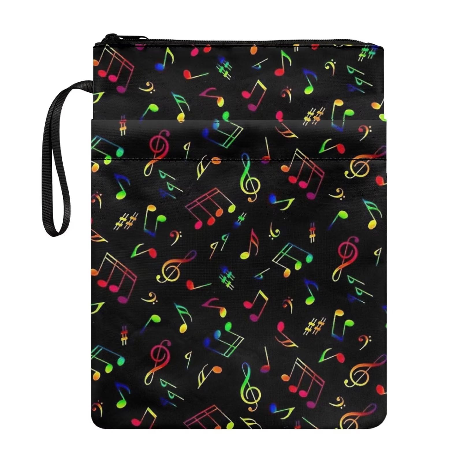 NETILGEN Colorful Musical Notes Book Sleeve for Book Lovers Book Cover Book Protector for Paperback Purse Book Sox Storage Bag โ image 1