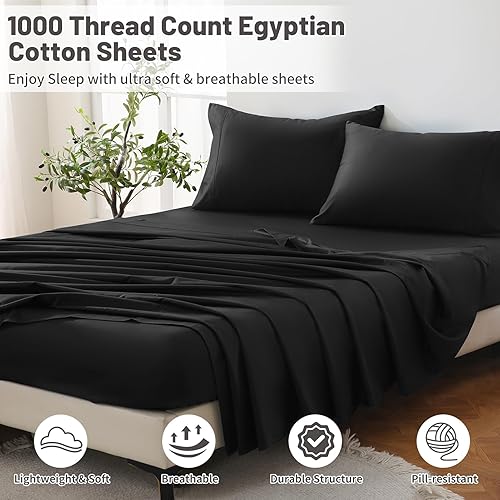 Miniatura 2 de MEISHANG Juego de sábanas de microfibra cepillada ultra suave, bolsillo profundo de hasta 16 pulgadas, sábanas de lujo de hotel, transpirables y