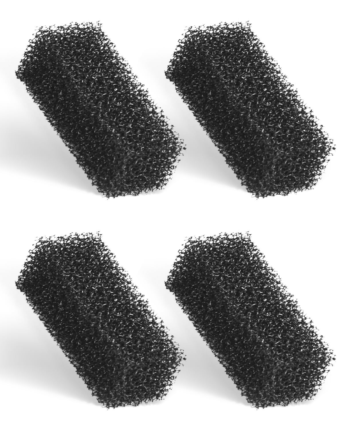 Pawfly 4 Pcs Replacement Filter Pads for 3-10 Gallon Internal Aquarium Filter, Fish Tank Filter Media Sponge, Black Bio Foam for Water Filtration