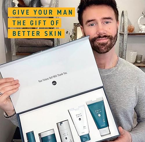 Miniatura 3 de Only Skin Kit estándar de cuidado de la piel para hombre, 4 piezas, limpiador facial, exfoliante facial, crema de día y crema hidratante de noche,