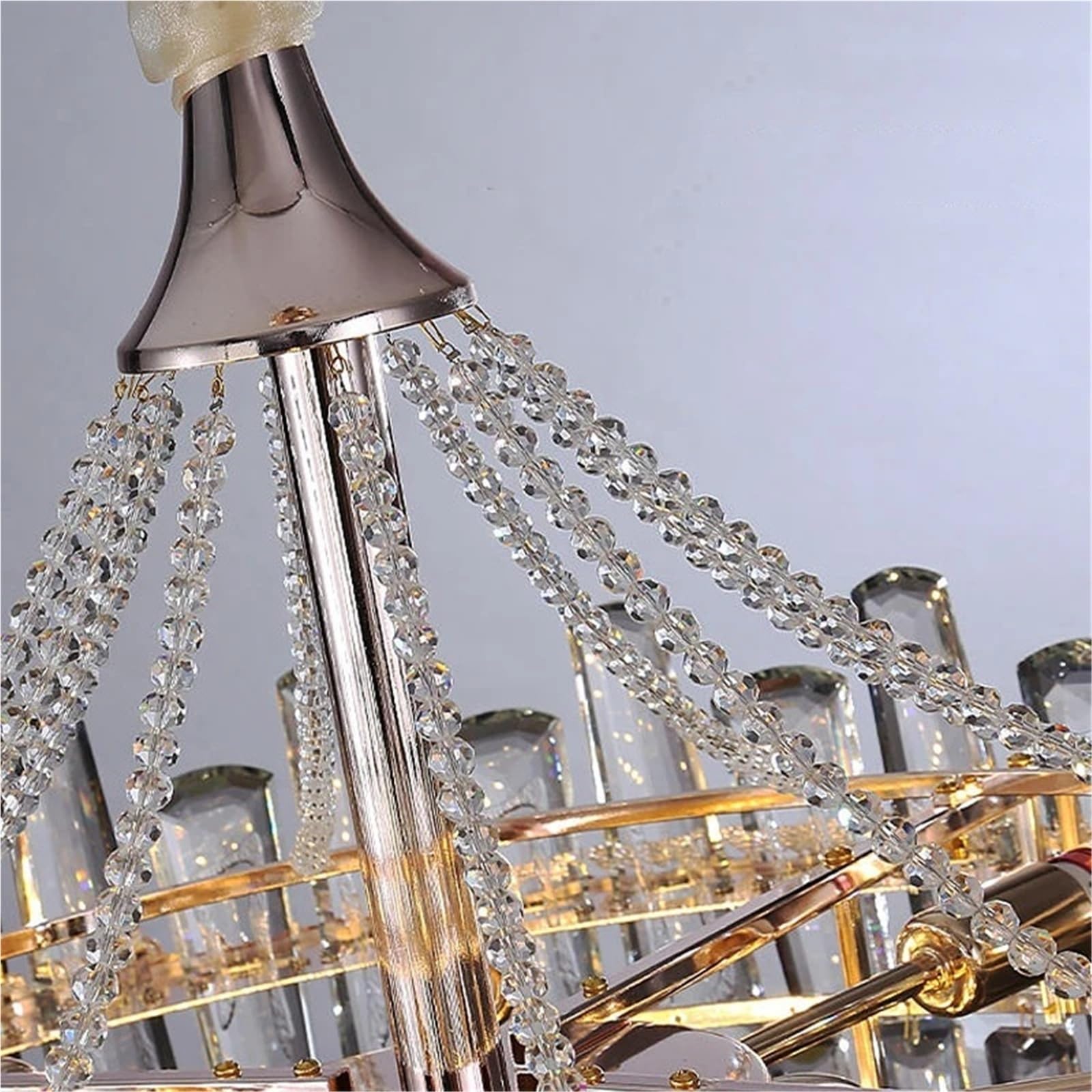 Modern Luxury K9 Crystal Chandelier Nordic Style Hanging Light with Adjustable Chain Ceiling Chandelier for Bedroom