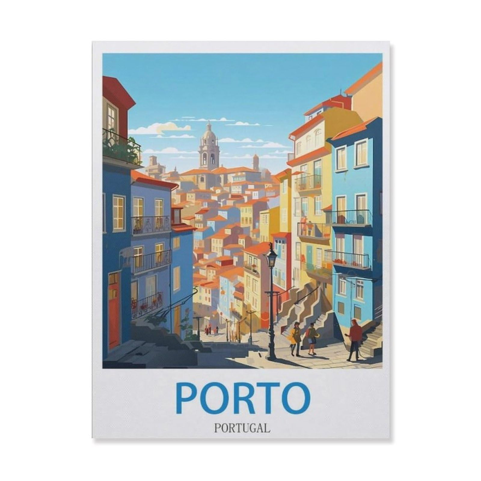 Vintage Metal Tin Sign ，Porto Portugal，Metal Wall Decor Decorative Tin Sign Art Plaque Poster for Home Kitchen Bar Coffee Shop Club Decoration(30x40cm）12x16 inch-EI50