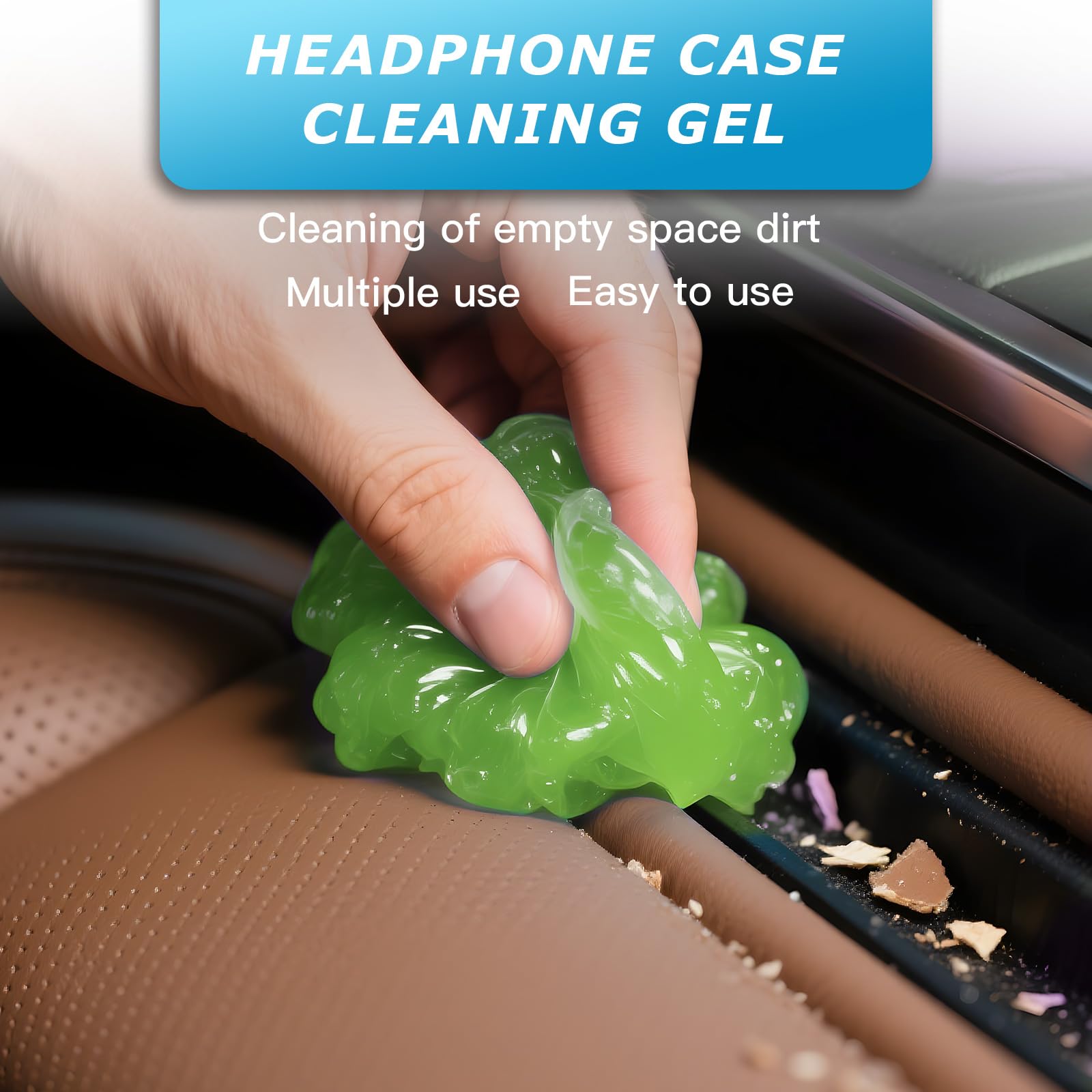 Car Cleaning Gel,Reusable Car Cleaning Putty for Interior Detailing, Car Cleaning Supplies, Auto Detailing Tools, Car Slime for Dust Removal, Car Accessories Interior, Car Cleaning Kit(Green, 0.8 OZ)