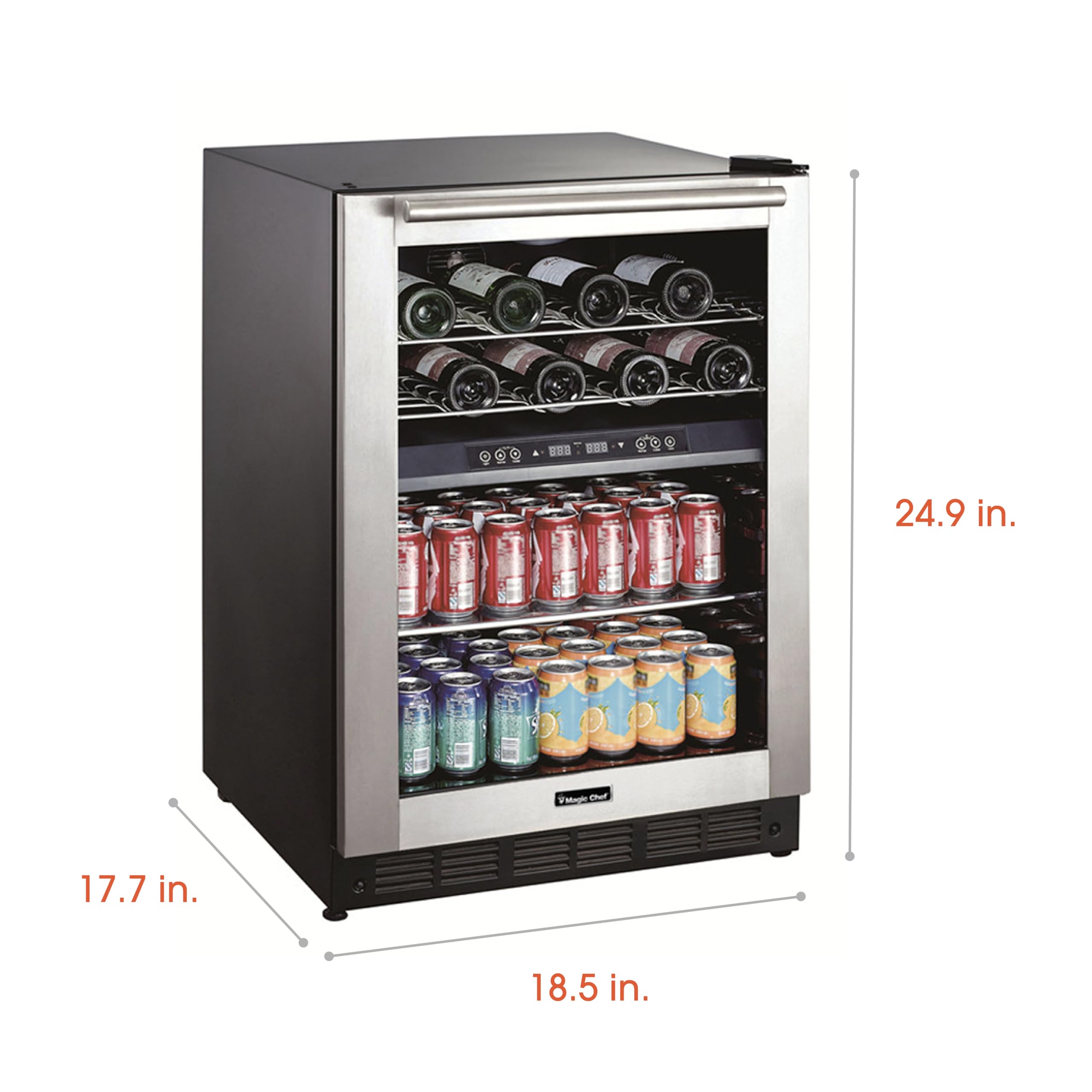 Magic Chef Dual-Zone Built-In Wine and Beverage Center on Fridge.com