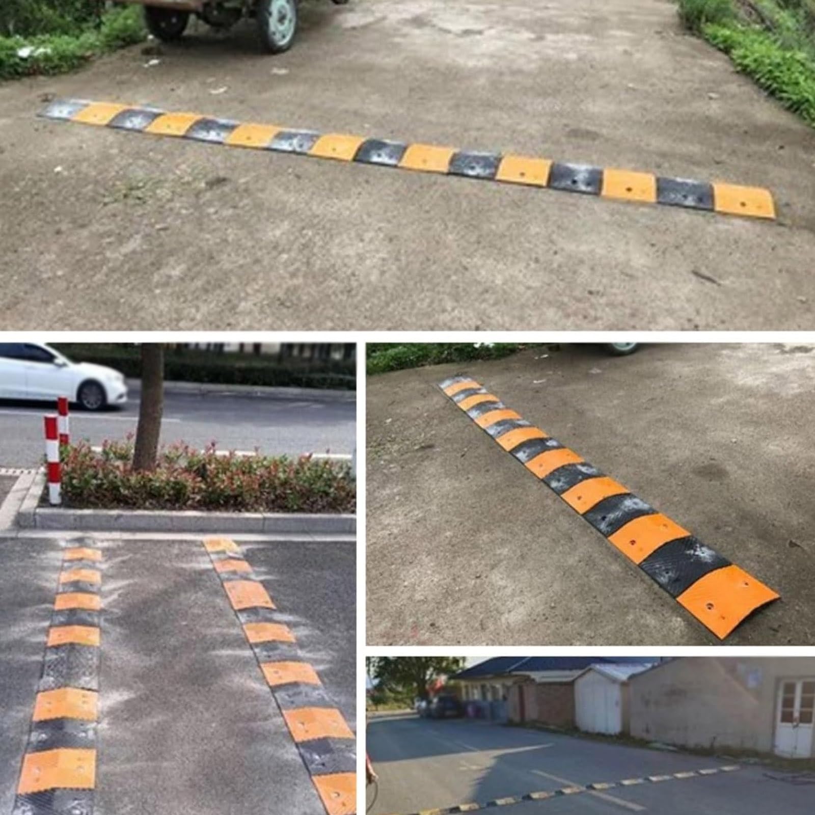 Gumowe progi prędkości do podjazdu, wytrzymałe progi zwalniające z antypoślizgową powierzchnią, na parkingi, stacje benzynowe, magazyny, szkoły