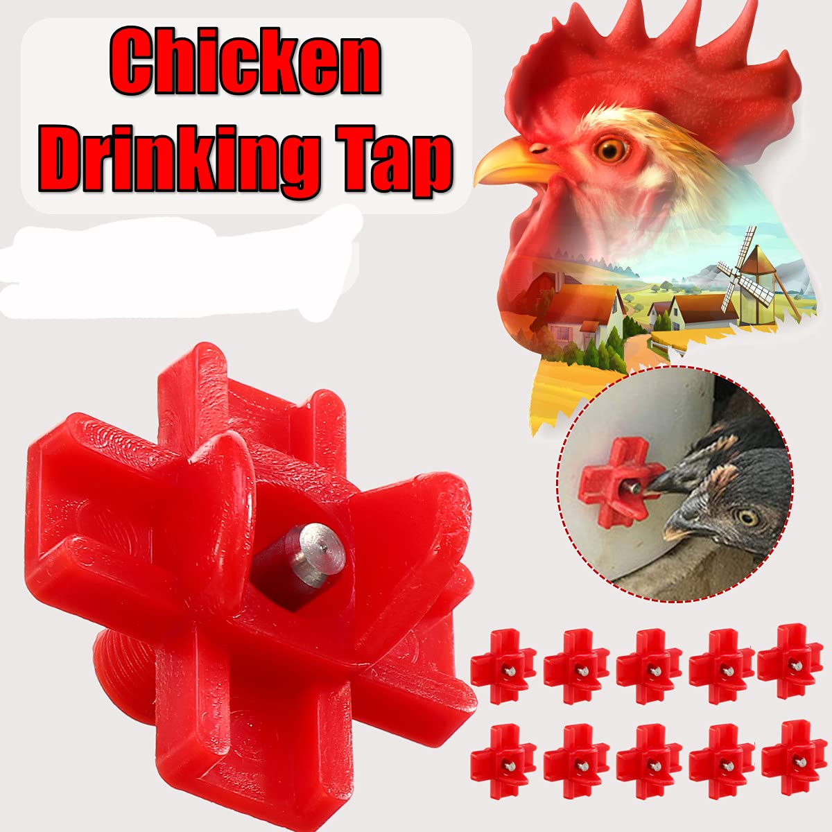 12 Hühner-Trinkbecher Automatisch - Geflügeltränke Für Hühner, Wachteln & Tauben