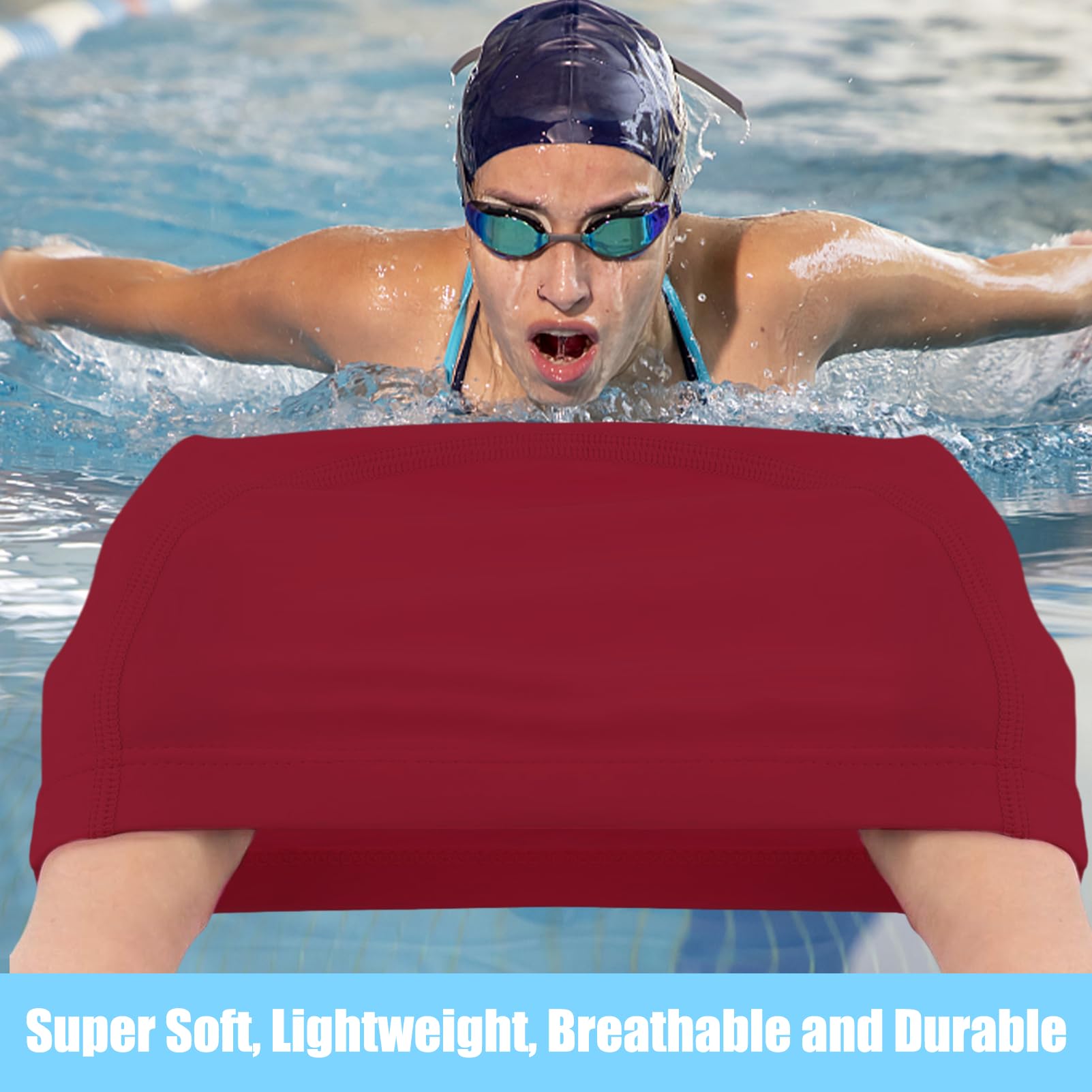 Stoff Badekappe Mit Ohrenschutz | Elastische Schwimmkappe Damen Herren