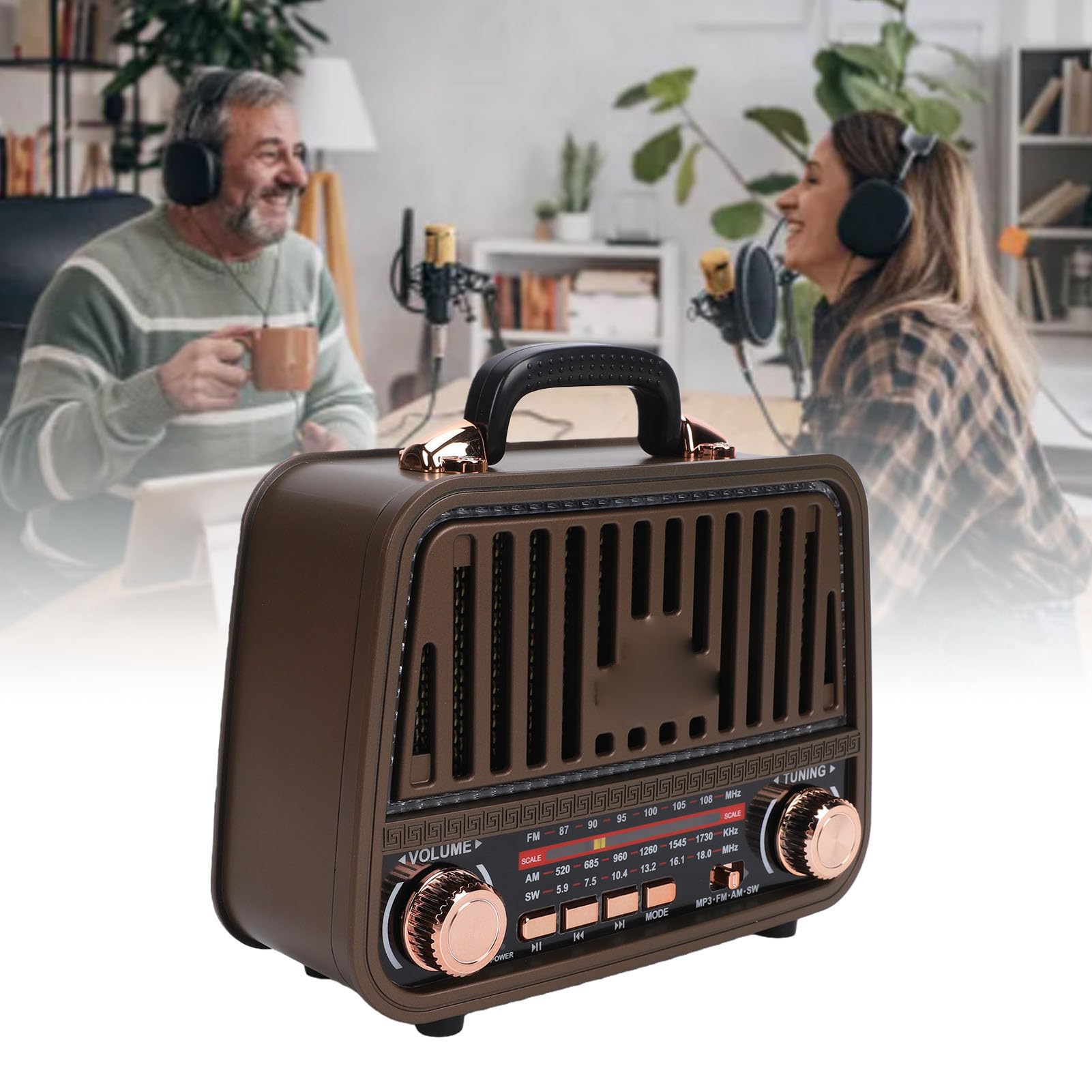 Cryfokt Altavoz Bluetooth Retro, Radio Am FM SW Portátil