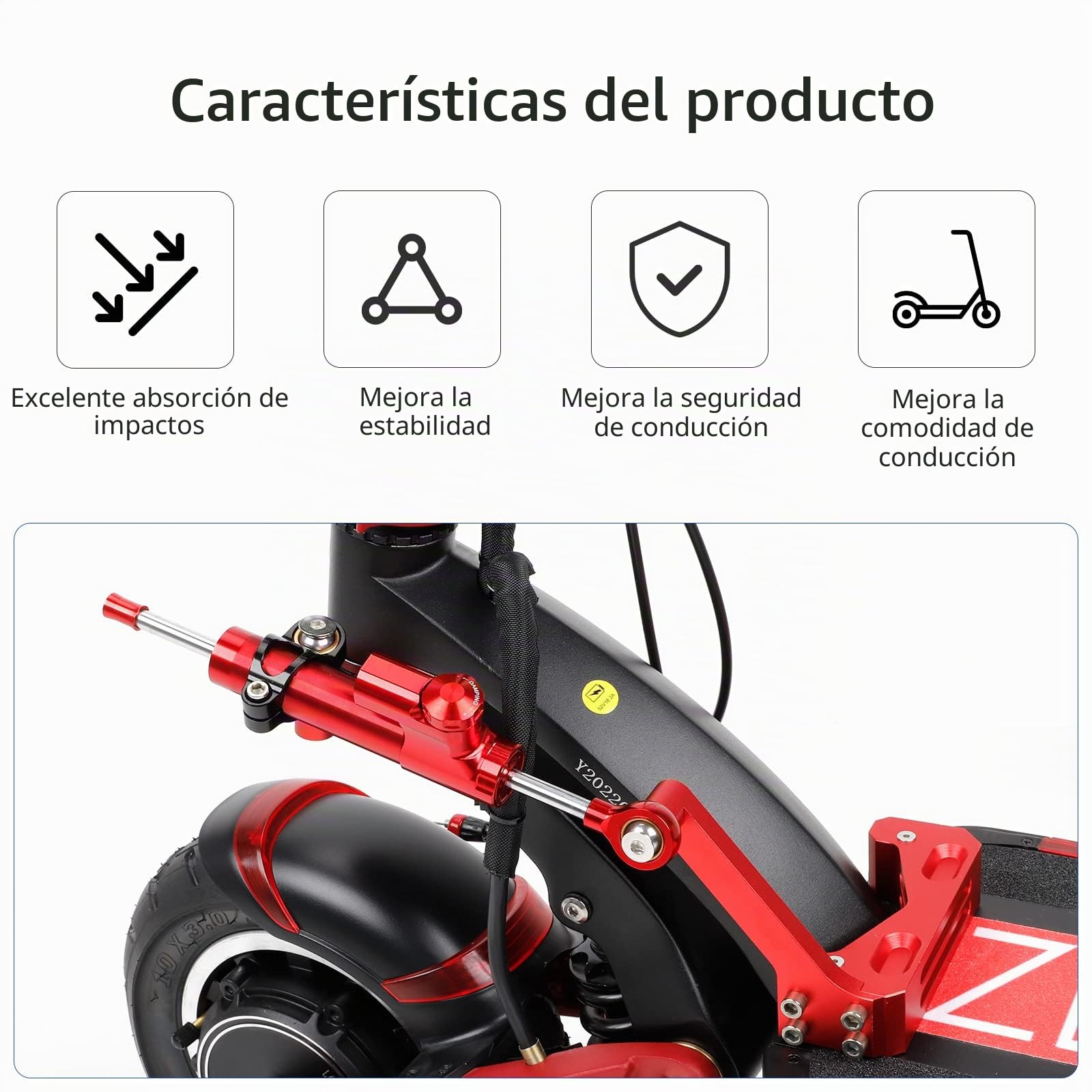 ulip Juego de amortiguadores de dirección para Speedual Zero 10 x 10 pulgadas, regla de amortiguación, estabilizador, accesorios, scooter eléctrico, vaporizador