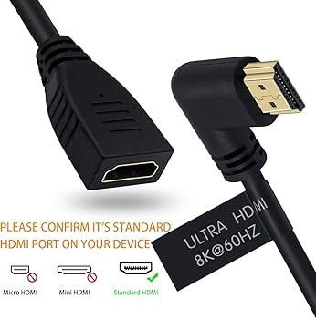 HDMI 延長 HDMI 延長ケーブル 映像 PC Amazon | Poyiccot 8K HDMI 延長ケーブル 60cm、90度HDMI L字 HDMI 2.1