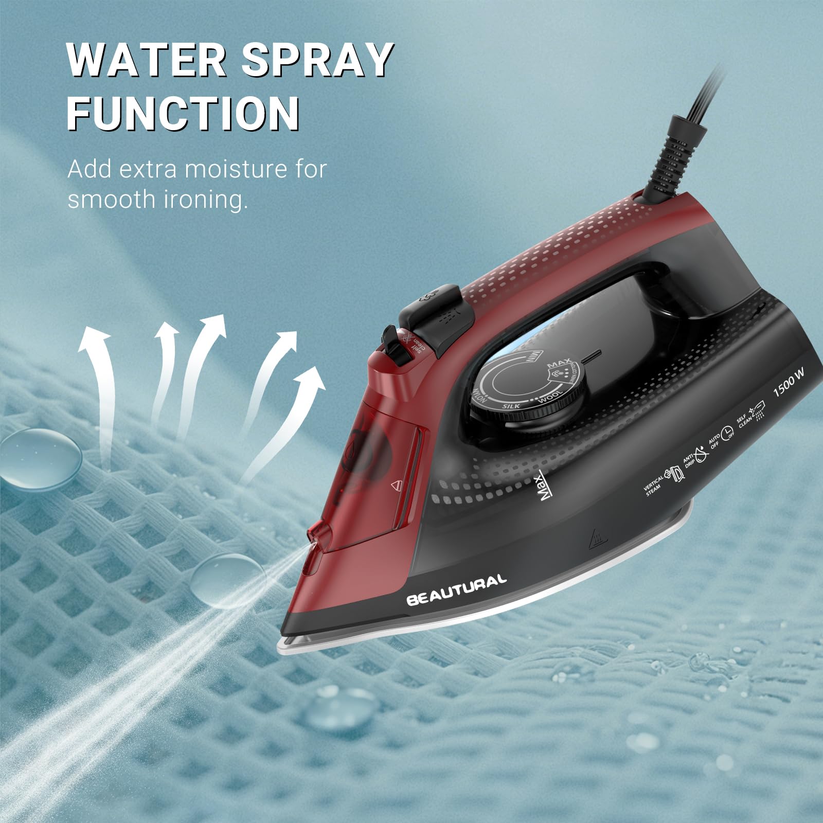 BEAUTURAL Steam Iron - Powerful Wrinkle Removal -4