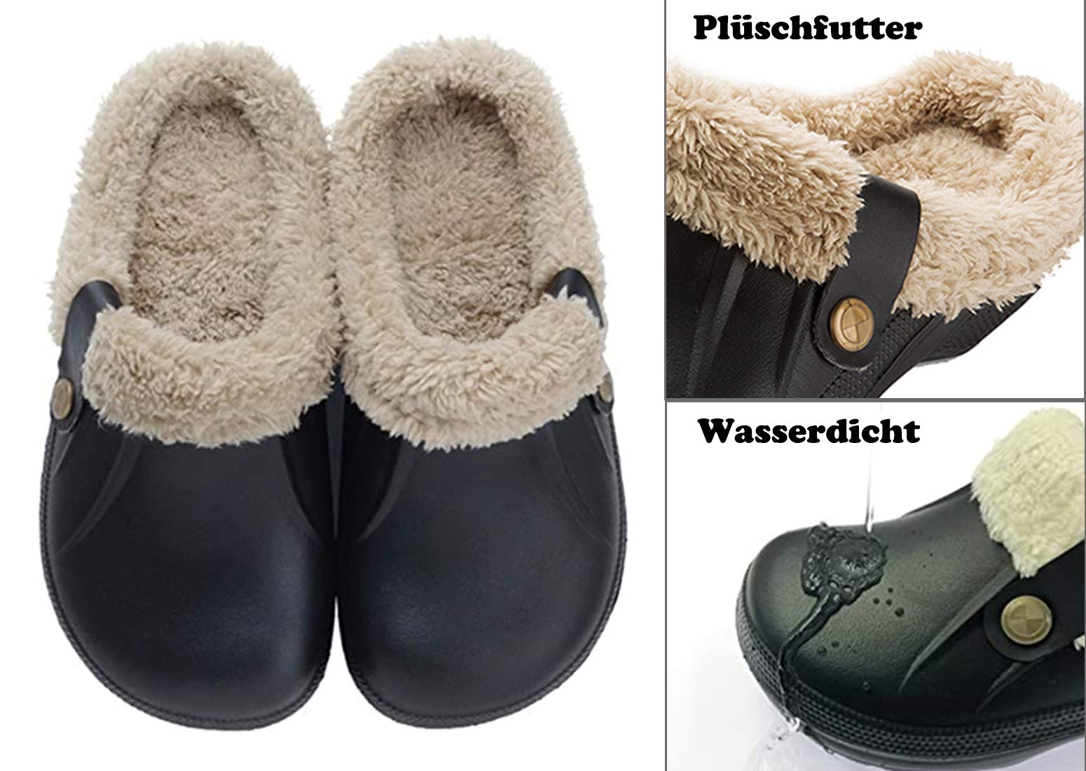 CELANDA Pantofole Invernali Donna Uomo Zoccoli e Sabot Unisex Ciabatte da casa Impermeabile Antiscivolo Scarpe da Giardino All'aperto/Interno,GR.35-47