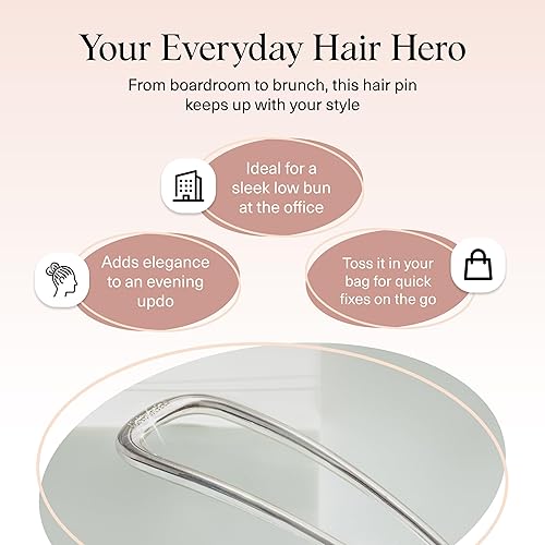 Miniatura 6 de Kitsch - Horquilla francesa de metal para mujer, accesorios elegantes para el cabello, para moños y giros franceses, diseñado para un ajuste seguro